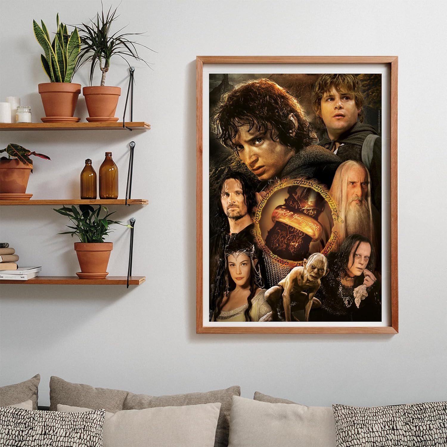 Clementoni Lord of the Rings Rings - 1000 Pieces, Poster Included, Famous Movie Puzzle, Fun for Adults, Made In Italy, 39907, Multicoloured