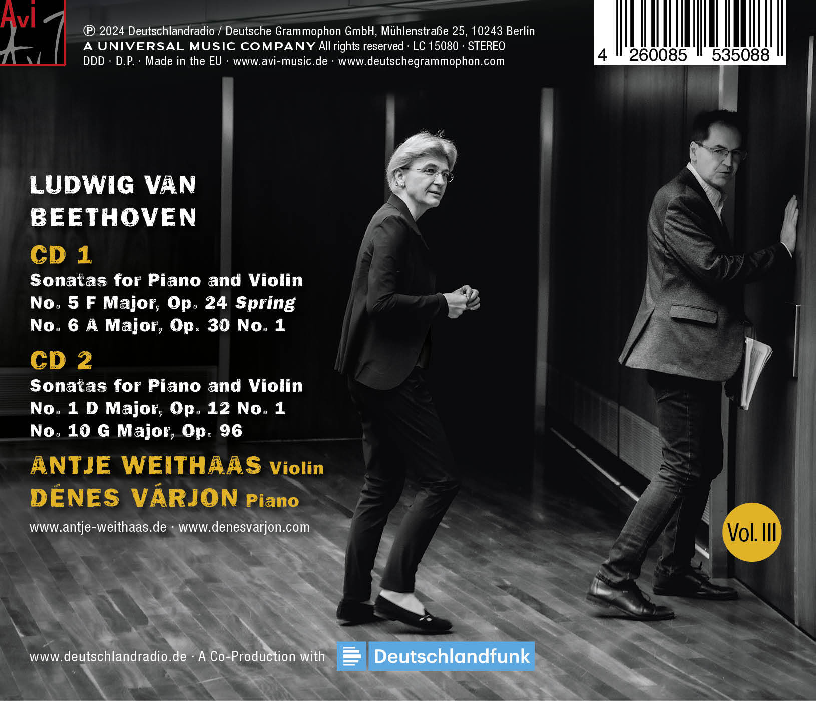 Beethoven: Violin Sonatas Nos 1, 5, 6 & 10 - Volume 3