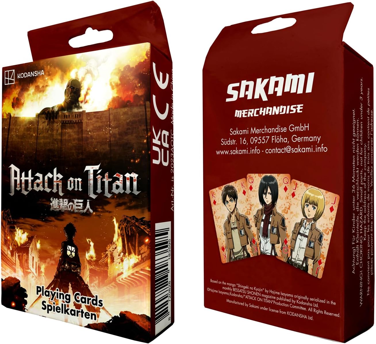 Crunchyroll SAKAMI - Attack On Titan - 52 Playing Cards - Poker Card Game Deck Playing Cards - Original & Licensed