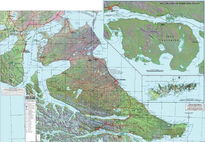 Tierra del Fuego & Isla Navarino Travel Trekking Map 1:500 000-1:200 000