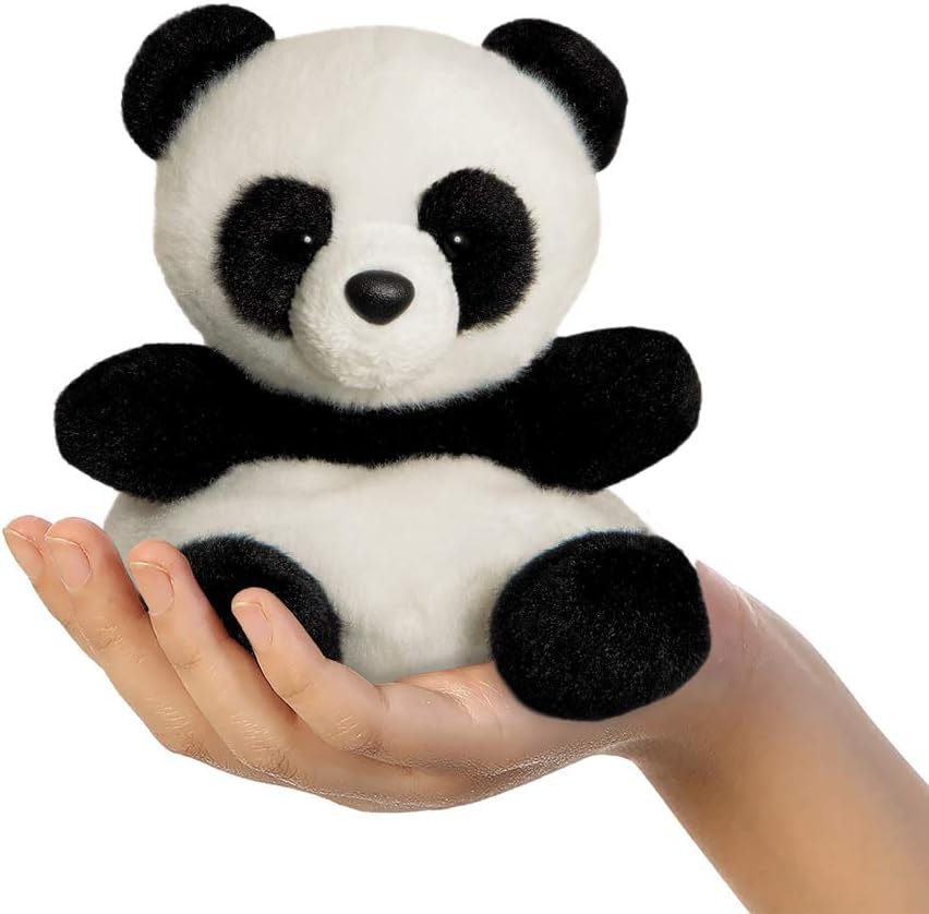Aurora, 61350, Palm Pals Bamboo Panda, 5In, Soft Toy, Black & White