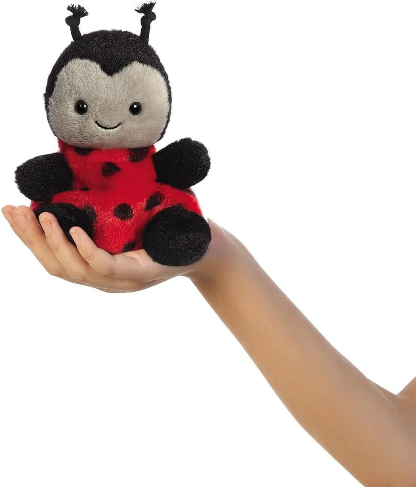 Aurora, 82059, Palm Pals Spots Ladybird 5 inch, zacht speelgoed, rood en zwart