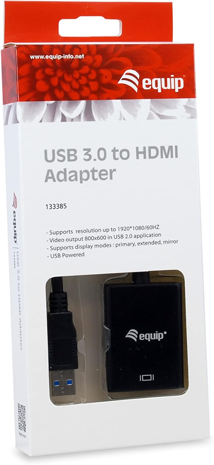 Equip 133385 Adaptor USB 3.0 HDMI 1920 x 1080/60 Hz Black