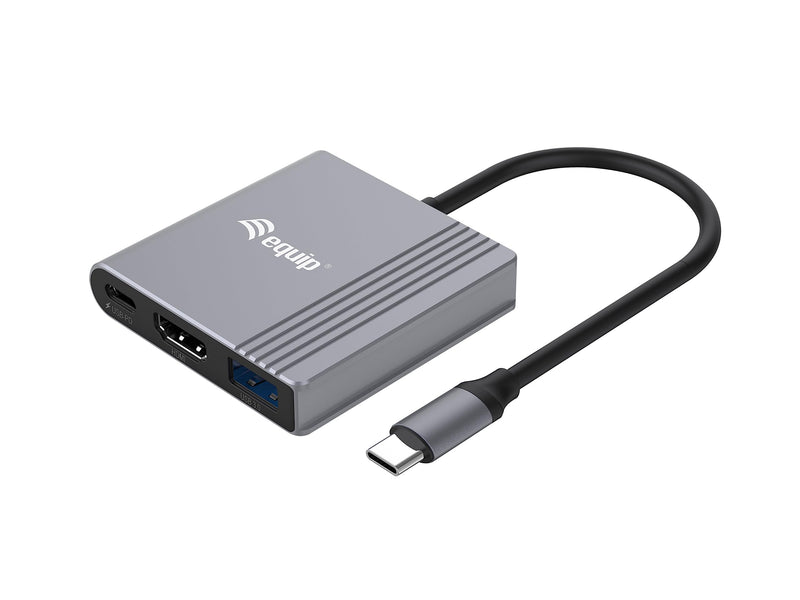 Equip 133488 3-in-1 USB-C to HDMI/USB-A/USB PD Adapter, 4K/60Hz, PD 100W