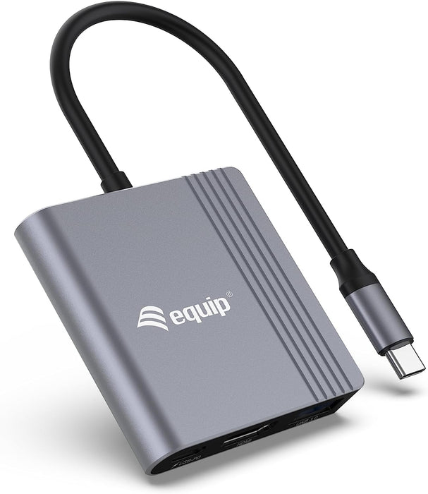 Equip 133488 3-in-1 USB-C to HDMI/USB-A/USB PD Adapter, 4K/60Hz, PD 100W