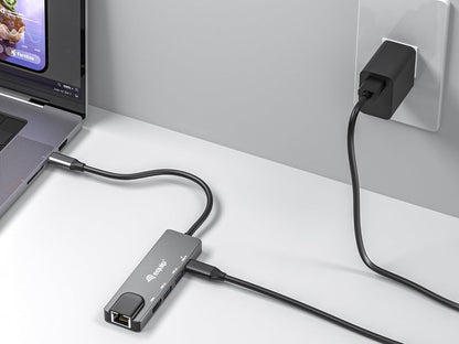 Equip 133489 USB-C 5-in-1 Multifunction Adapter HDMI Gigabit LAN USB 3.2 GEN1 100W USB PD
