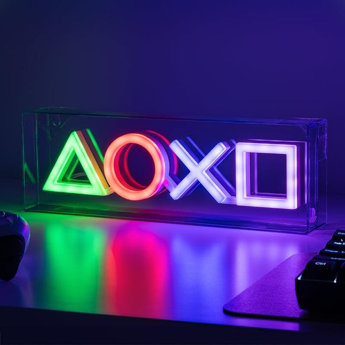 Playstation Icons LED Neon Light - Officially Licensed Free Standing or Wall Mountable Light Sign - Game Room Accessories & Decor for Gamers | Paladone