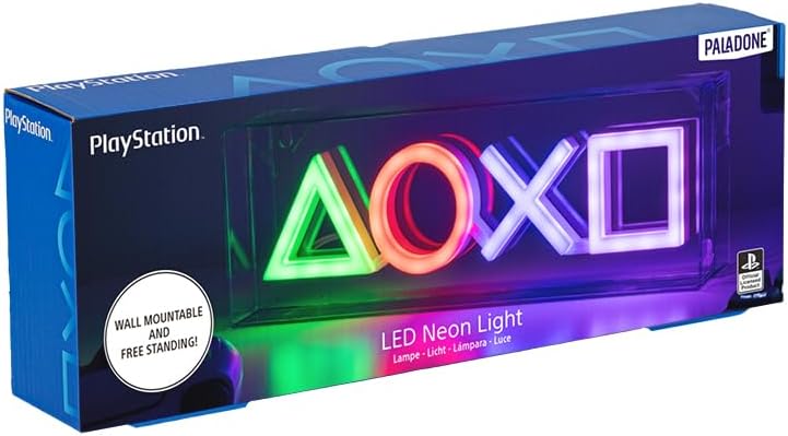 Playstation Icons LED Neon Light - Officially Licensed Free Standing or Wall Mountable Light Sign - Game Room Accessories & Decor for Gamers | Paladone