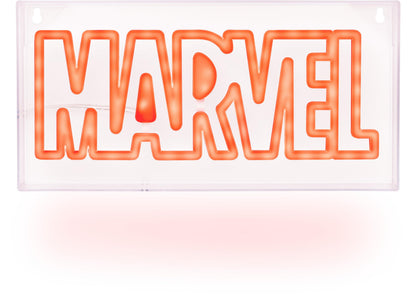 Luce Neon Marvel Insegna Ufficiale da Tavolo o a Parete, Accessorio per Stanza di Gioco & Memorabilia Cinematografica