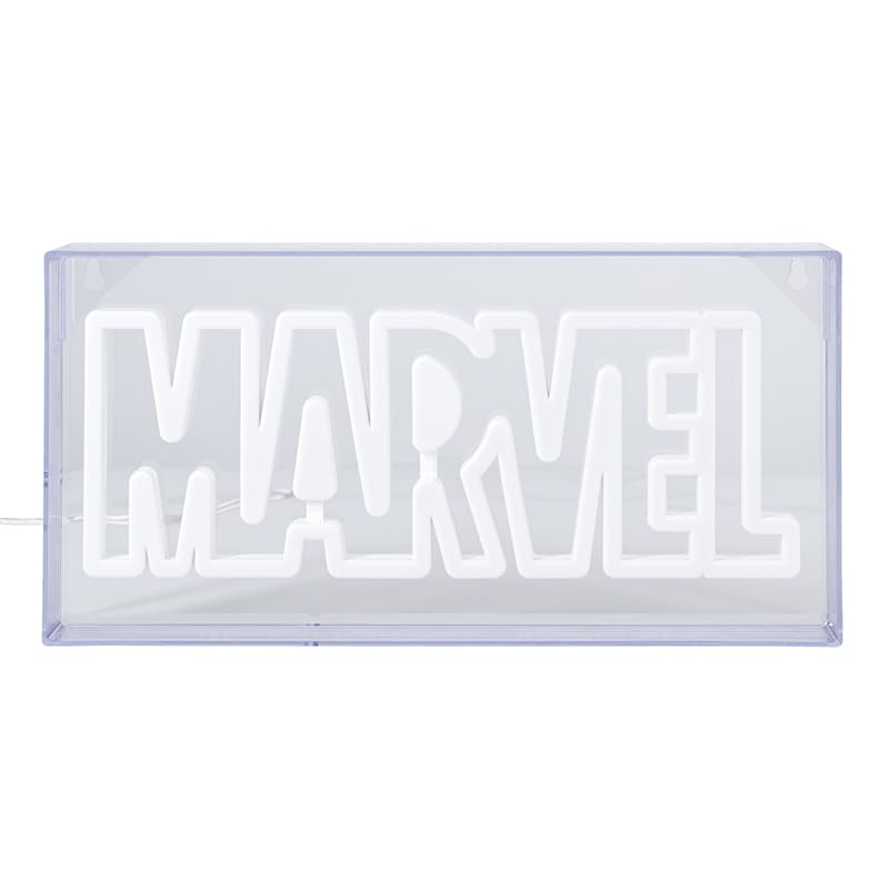 Luce Neon Marvel Insegna Ufficiale da Tavolo o a Parete, Accessorio per Stanza di Gioco & Memorabilia Cinematografica