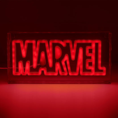 Luce Neon Marvel Insegna Ufficiale da Tavolo o a Parete, Accessorio per Stanza di Gioco & Memorabilia Cinematografica