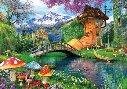 Clementoni 35522 Jigsaw Collection-The Old Shoe House 500 Pieces-Puzzle for Adults 14-99 Years, Gift for Men/Women, Fantasy, Made in Italy, Multicolor