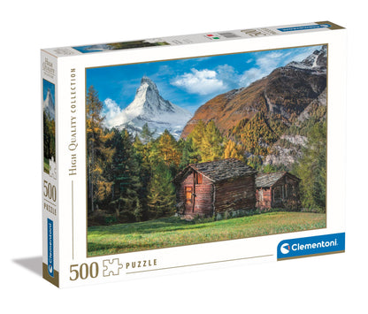 Clementoni 35523 Jigsaw Collection-Charming Matterhorn 500 Pieces-Puzzle for Adults 14-99 Years, Gift for Men/Women, Landscape, Made in Italy, Multicolor