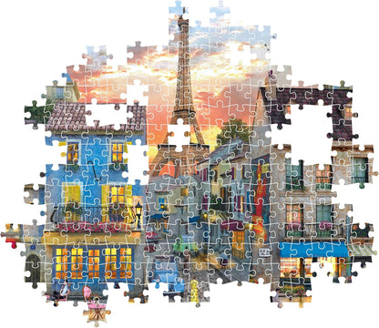 Clementoni 39820 Jigsaw Collection-Streets 1000 Pieces-Puzzle for Adults 14-99 Years, Gift for Men/Women, City, Paris, France, Made in Italy, Multicolor