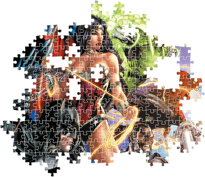 Clementoni 39852 Dc Comics Jigsaw 1000 Pieces-Puzzle for Adults 14-99 Years, Poster Included, Gift for Men/Women, Super Hero, Made in Italy, Multicolor