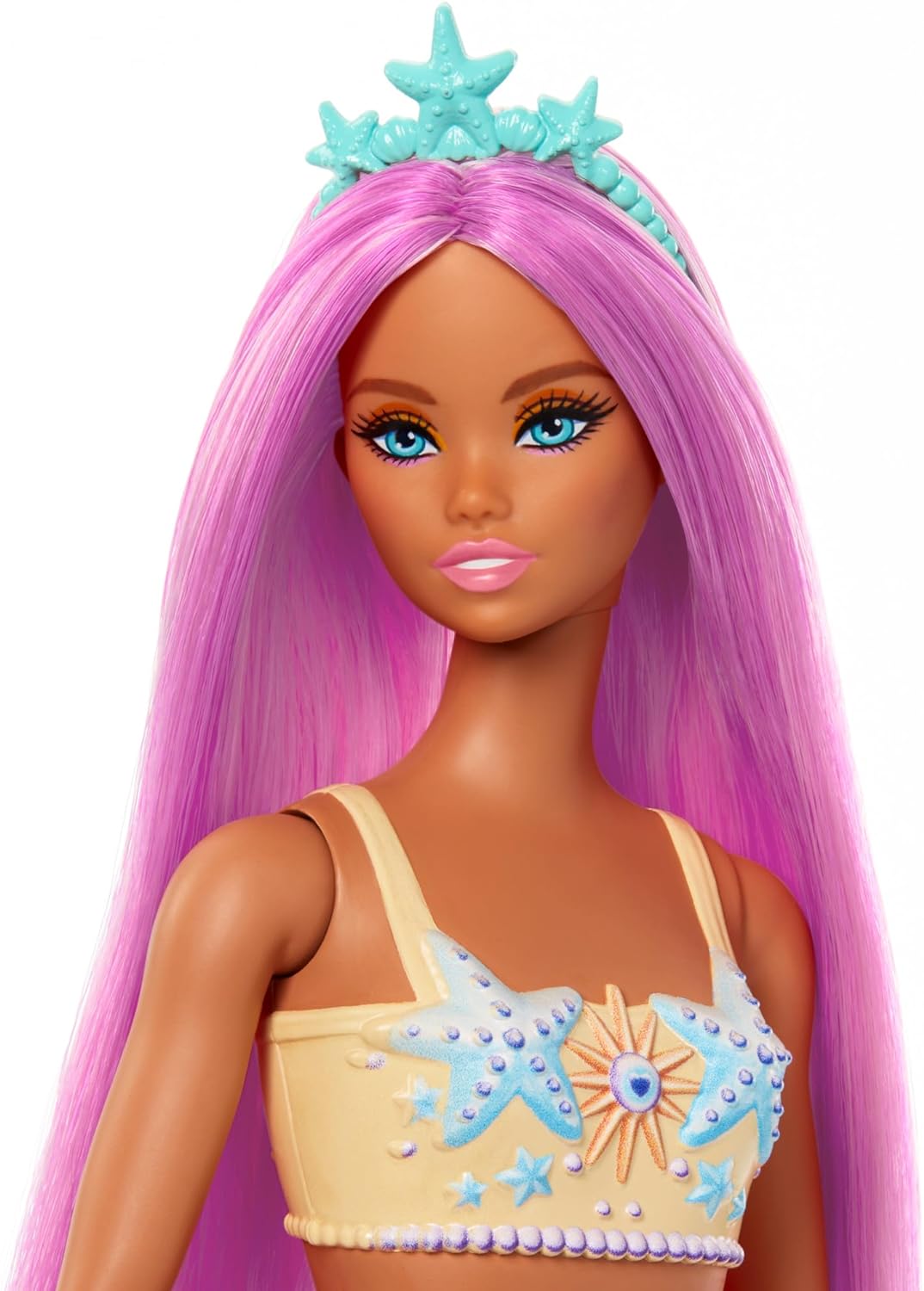 Barbie Mermaid Dolls with Fantasy Hair and Headband Accessories, Mermaid Toys with Shell-Inspired Bodices and Colorful Tails, HRR05