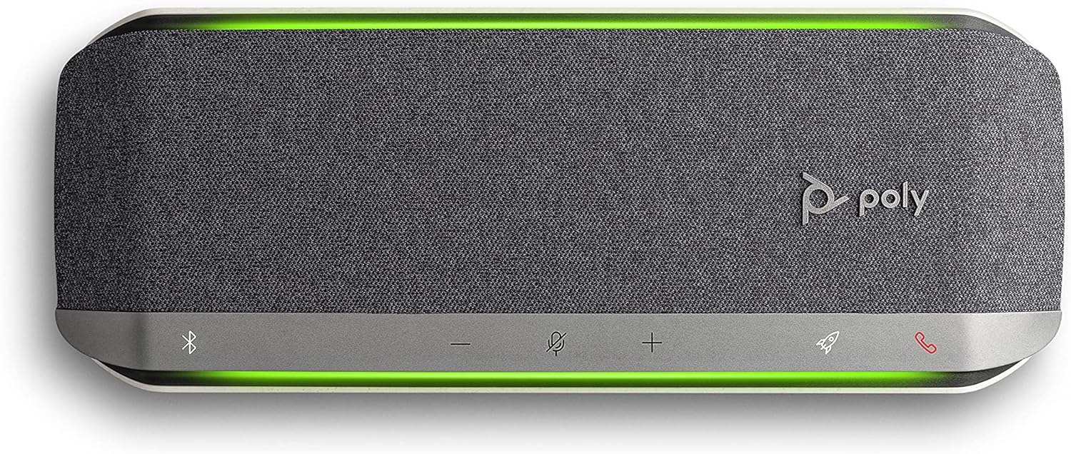Poly - Sync 40 Smart Speakerphone (Plantronics) - Flexible Work Spaces - Connect to PC/Mac via Combined USB-A/USB-C Cable and Smartphones via Bluetooth - Works with Teams (Certified), Zoom & more Stan