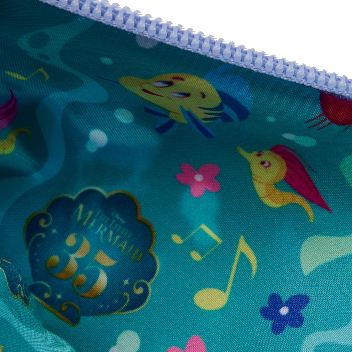 Loungefly Disney The Little Mermaid 35th Anniversary Life Is The Bubbles Nylon Wristlet Wallet Black/charcoal
