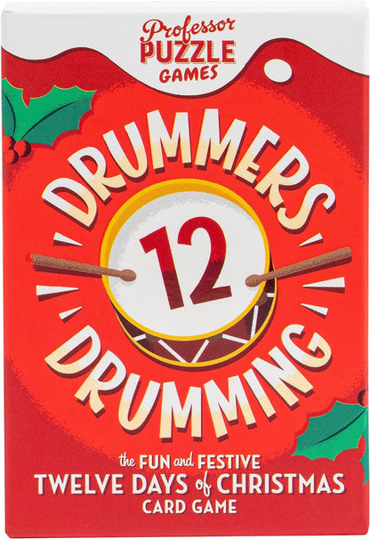 Professor Puzzle | 12 Drummers Drumming | Card Game | Ages 8+ | 2-4 Players | 15+ Minutes Playing Time