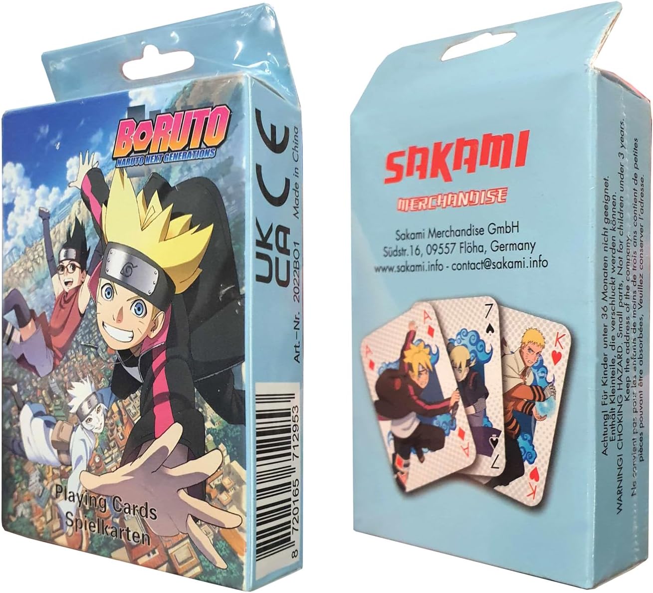 SAKAMI - Naruto/Boruto - 52 Playing Cards - Poker Card Game Deck Playing Cards - Original & Licensed