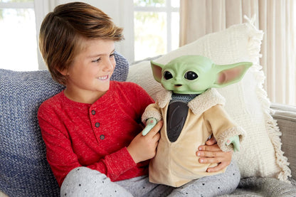 Mattel Star Wars Din Grogu Plush Toy, 11-inch Soft Doll with Hard Head & Bean-Filled Base, Inspired by Star Wars: The Mandalorian Season 3, HPG49