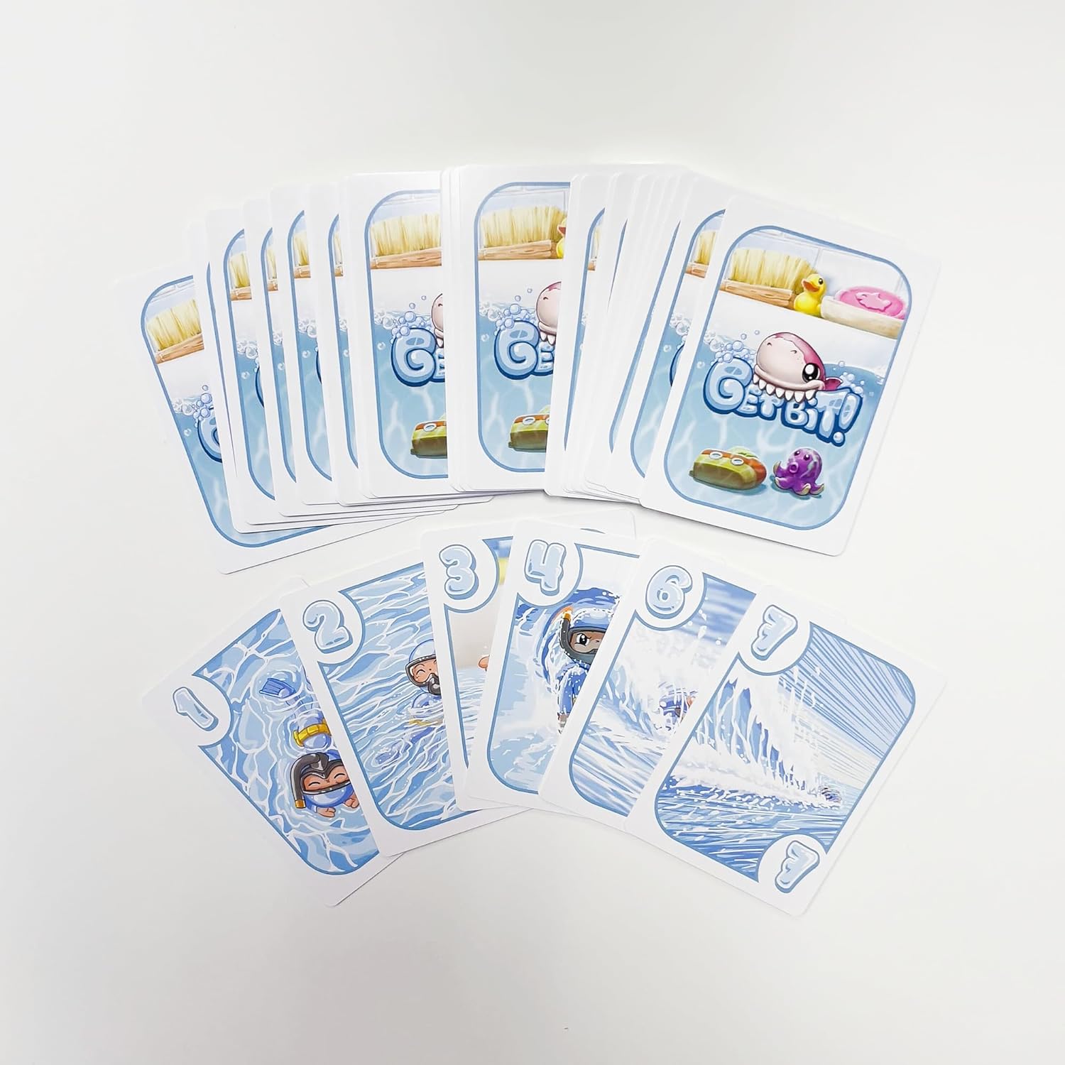 Greater Than Games | Get Bit | Family Card Game | Party Game for Adults and Family | Escape The Shark | 3 to 6 Players | Ages 7+ | 20 Minutes