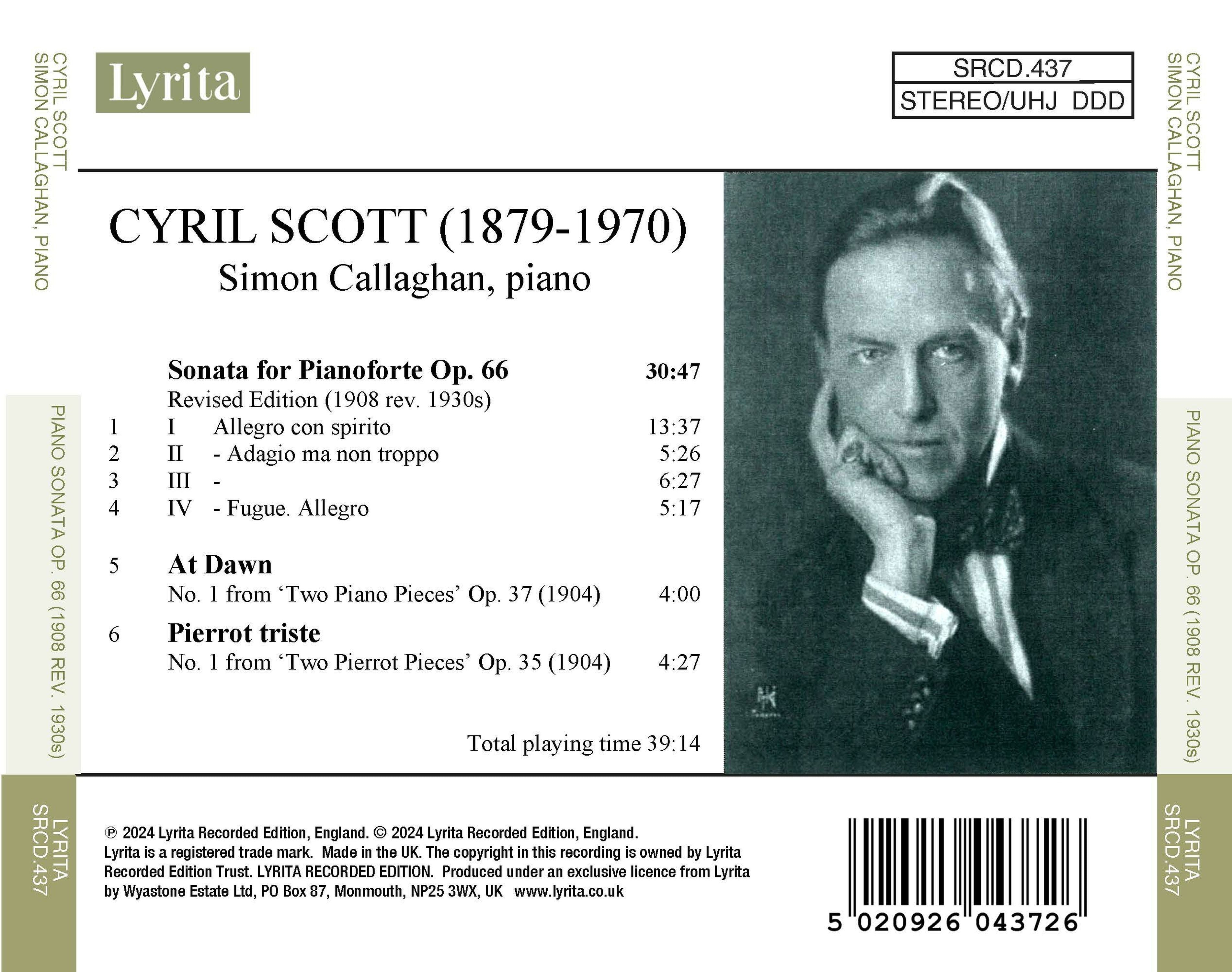 Cyril Scott: Piano Sonata No. 1