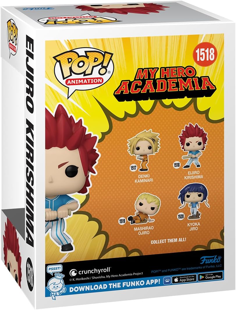 Funko POP! Animation: My Hero Academia (MHA) - Hero League Baseball - Eijiro Kirishima - Collectable Vinyl Figure - Gift Idea - Official Merchandise - Toys for Kids & Adults - Anime Fans
