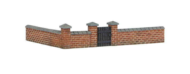 Hornby R7354 Front and Left Hand Victorian Terrace House Garden Wall Acessories - Resin Building for Model Railway Sets