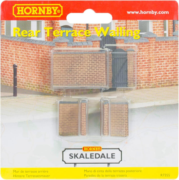Hornby R7355 Front and Right Hand Victorian Terrace House Garden Wall Acessories - Resin Building for Model Railway Sets