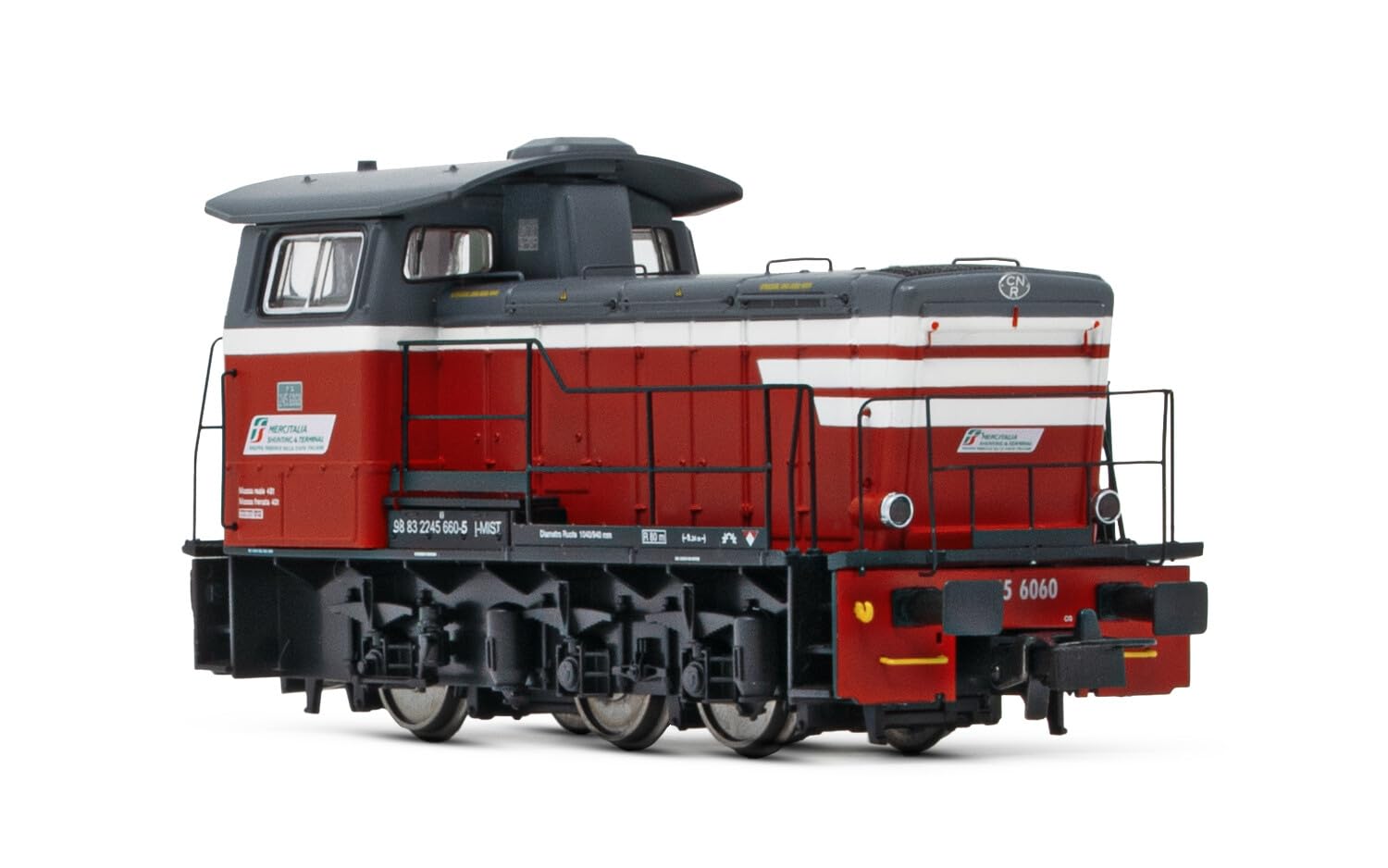 Mercitalia S&T, Diesel Shunting Locomotive Class 245, Red/Dark Grey Livery With White Stripes, Ep. Vi