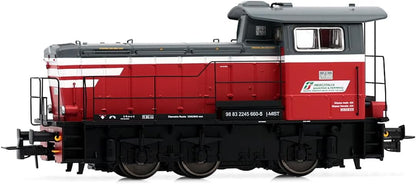 Mercitalia S&T, Diesel Shunting Locomotive Class 245, Red/Dark Grey Livery With White Stripes, Ep. Vi