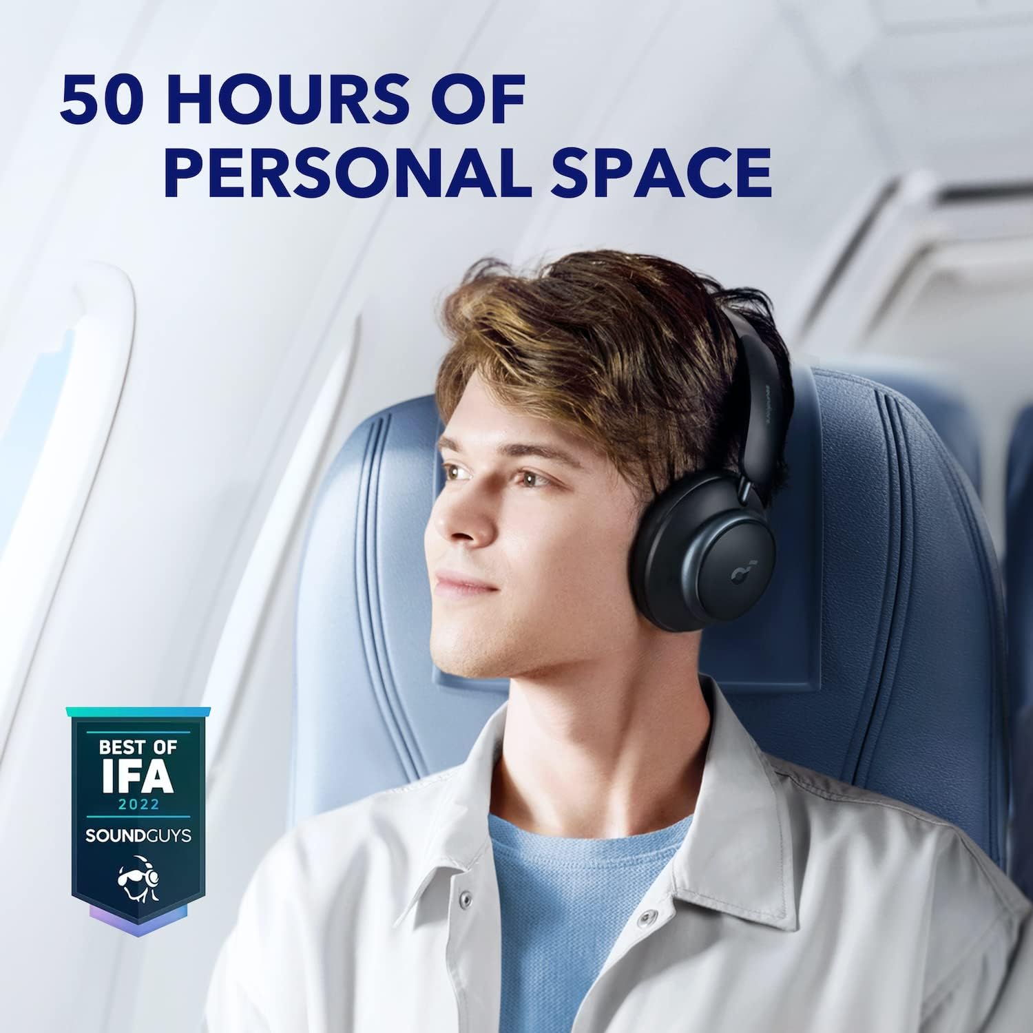 soundcore by Anker Space Q45 Adaptive Noise Cancelling Headphones, Reduce Noise By Up to 98%, Ultra Long 50H Playtime, App Control, Hi-Res Sound with Details, Bluetooth 5.3, Ideal for Traveling