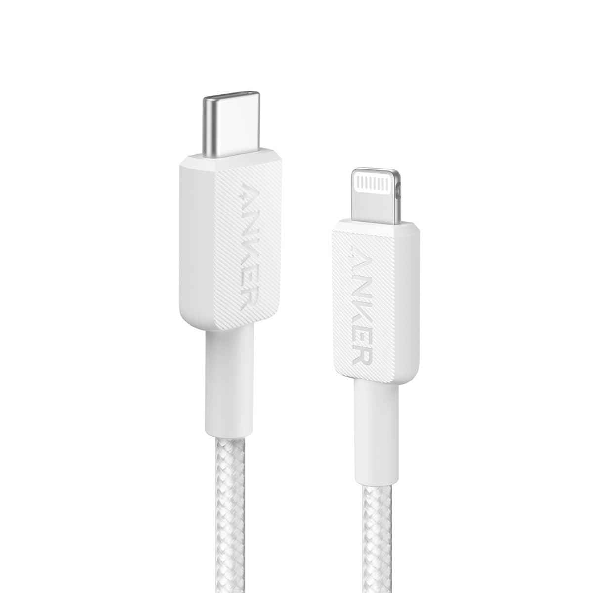Anker - 322 Usb-C To Lightning Cable (6Ft Braided) - White