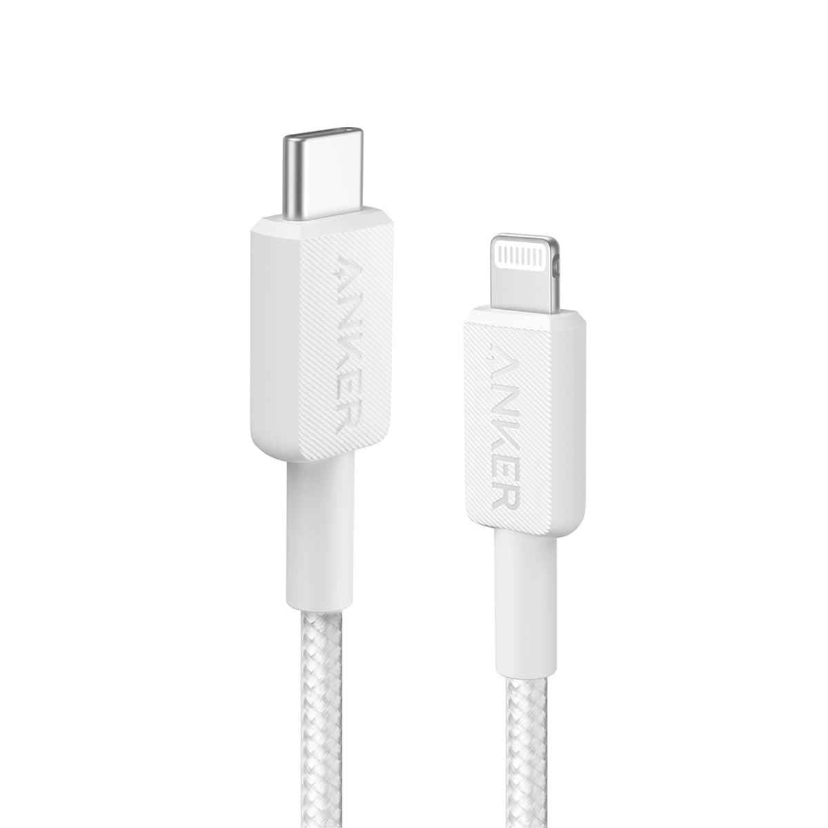 Anker - 322 Usb-C To Lightning Cable (6Ft Braided) - White