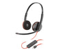 Poly Blackwire 3220 Stereo USB-C Headset + USB-C/A Adapter