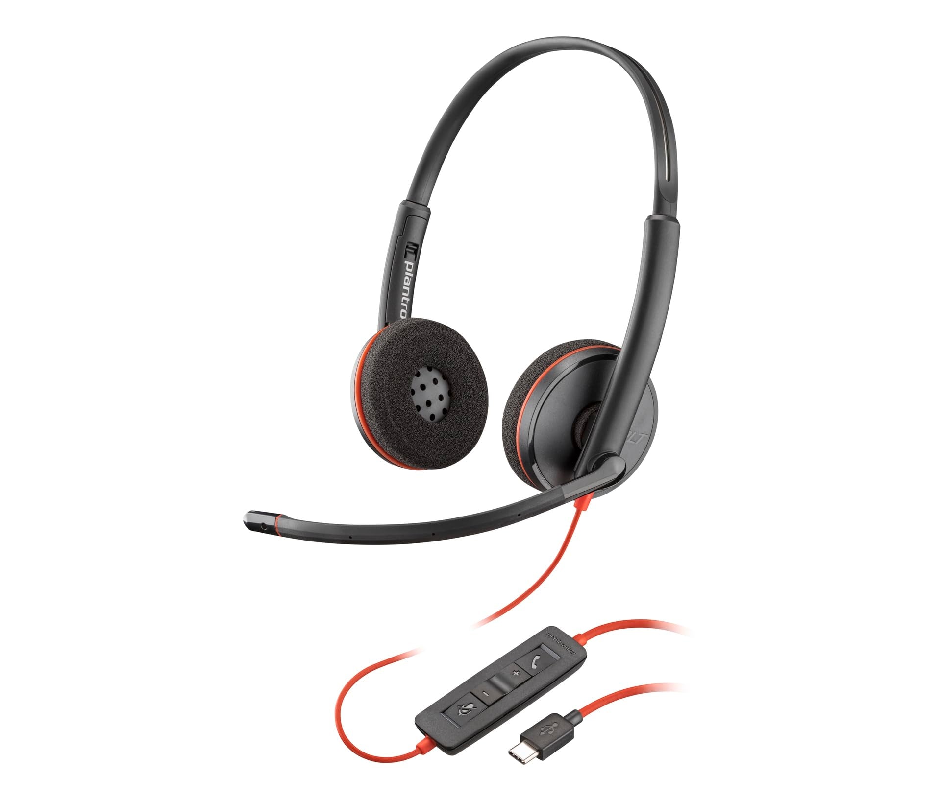 Poly Blackwire 3220 Stereo USB-C Headset + USB-C/A Adapter