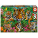Educa - Puzzle di 500 pezzi per adulti | Jungla de Tigres. Misura: 48 x 34 cm. Include la colla Fix Puzzle. Da 11 anni (19902