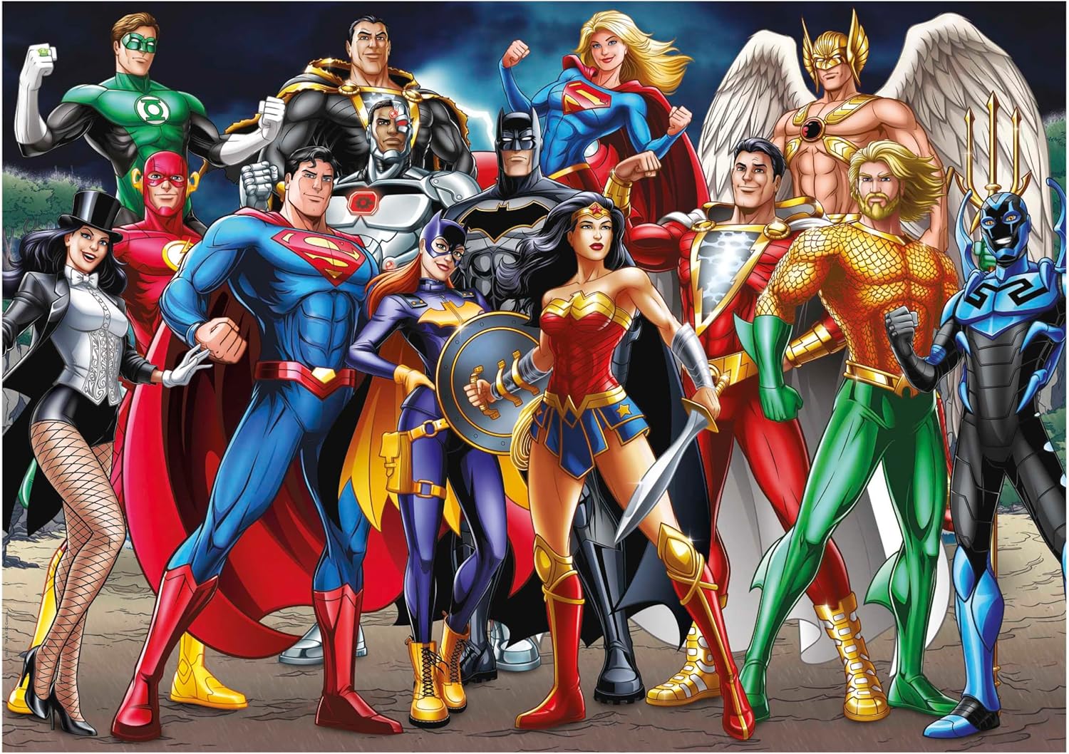 Educa Justice League DC Comics, puzzel, 500 stukjes, voor volwassenen, 48 x 34 cm, incl. Staart Fix puzzel, vanaf 11 jaar (19913