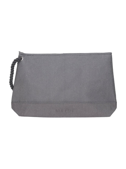 ME FUI Sacs Femmes Gris Maxi pochette couleur unie avec broderie logo Taille unique