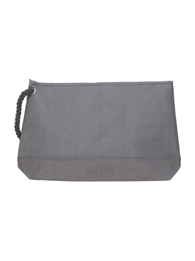 ME FUI Sacs Femmes Gris Maxi pochette couleur unie avec broderie logo Taille unique