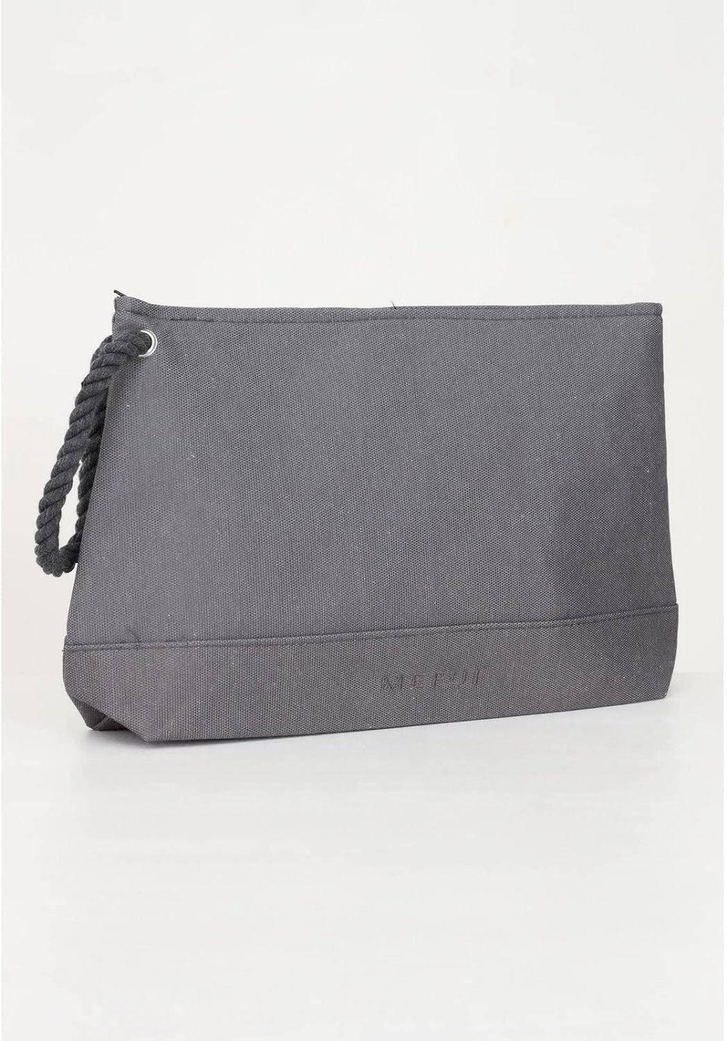 ME FUI Sacs Femmes Gris Maxi pochette couleur unie avec broderie logo Taille unique