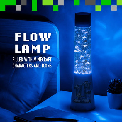 Lampada Glitter Minecraft Lampada da Notte con Icone Fluttuanti, Ufficiale