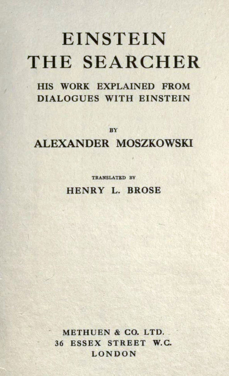 Einstein, the Searcher