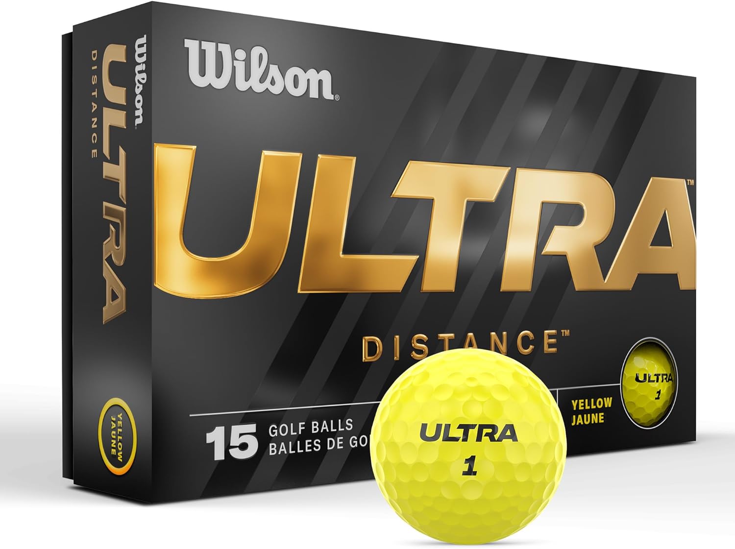 Wilson 23' Ultra Golf Balls - 15 Pack Distance Yellow