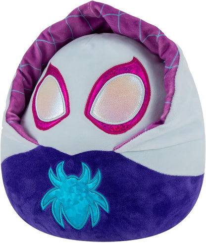 Squishmallows Marvel 10-Inch Ghost Spider Plush - Add to your Squad, Ultrasoft Stuffed Animal Little, Official Kelly Toy, SQK0461, Multicolor