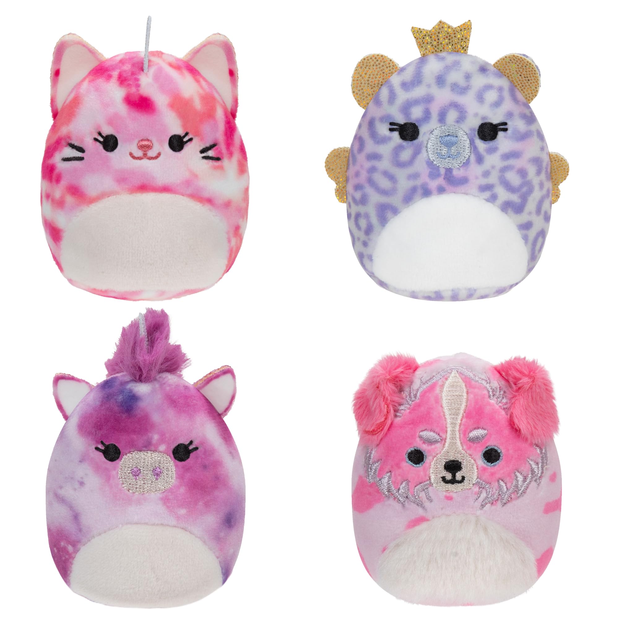 Squishville by Original Squishmallows Sleepover Squad Plush - Four 2-inch Squishmallows Plush Including Adrie, Ashlyn, Ronisia, and Magnis - Toys for Kids