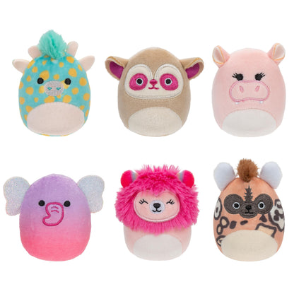 Squishville by Original Squishmallows Safari Squad Plush - Six 2-Inch Squishmallows Plush Including Parson, Ridelle, Deeto, Jace, Darius, and Beijo - Toys for Kids