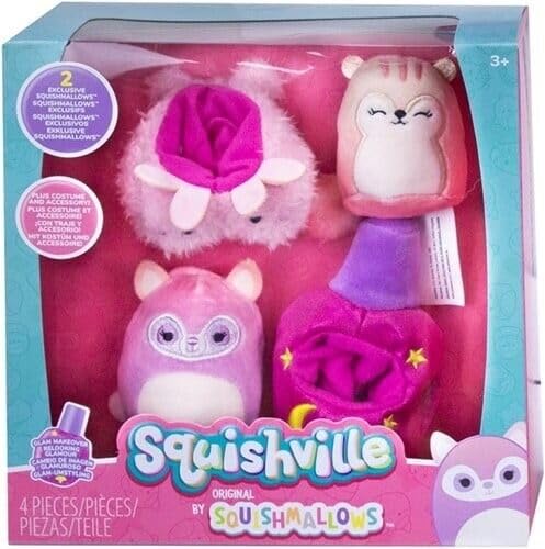 Squishville SQM0513 Accessory Set - Glam Makeover Super Soft Mini Squishmallows 5cm Plush Toys with Accessories