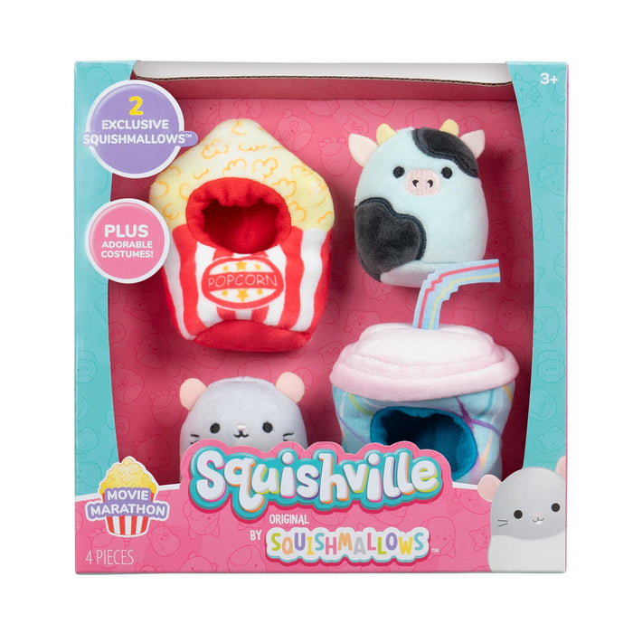 Squishville SQM0514 Accessory Set Film Marathon Super Soft Mini Squishmallows 5 cm Plush Figures with Accessories